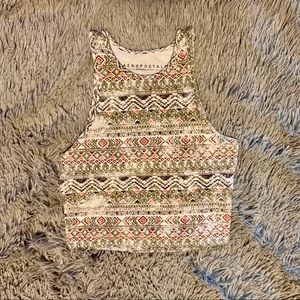 ☀️Aeropostale Patterned Cropped Tank Top